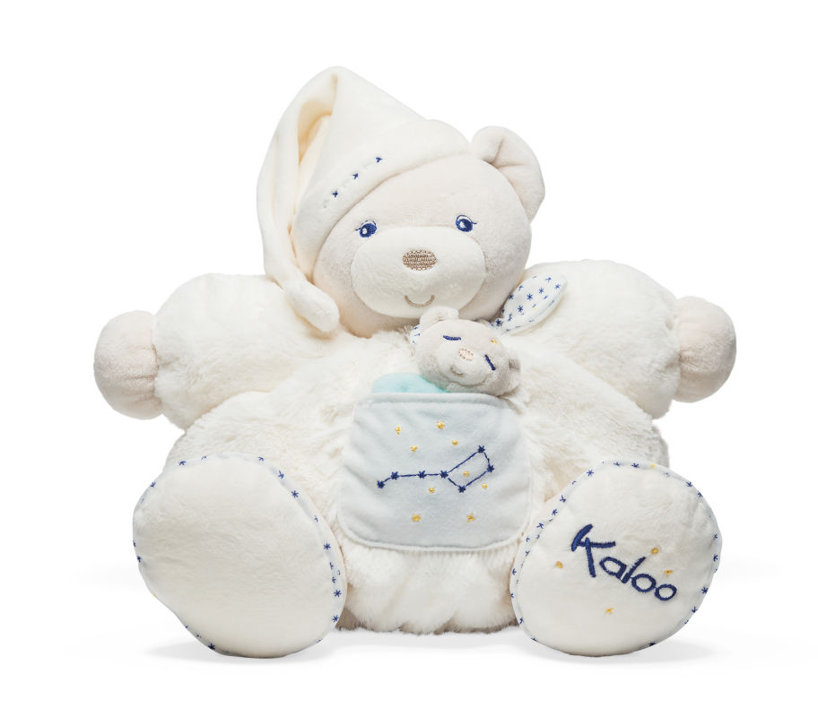  petite etoile patapouf ours et bébé blanc bleu 30 cm 